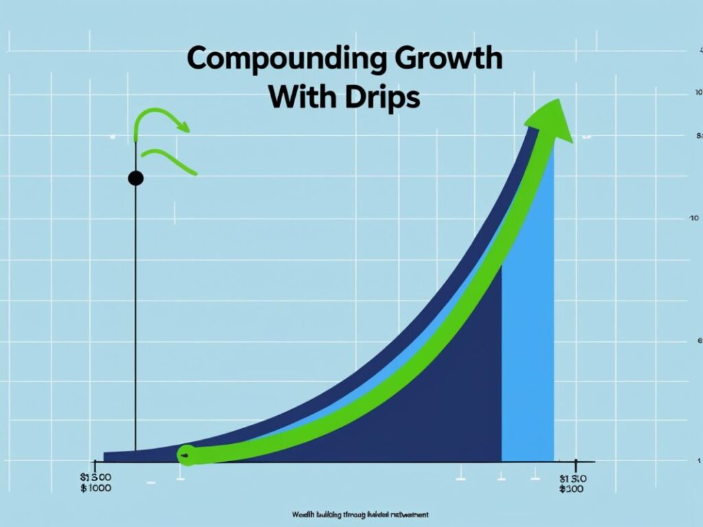 Chart illustrating compounding growth with mastering DRIPs for wealth 