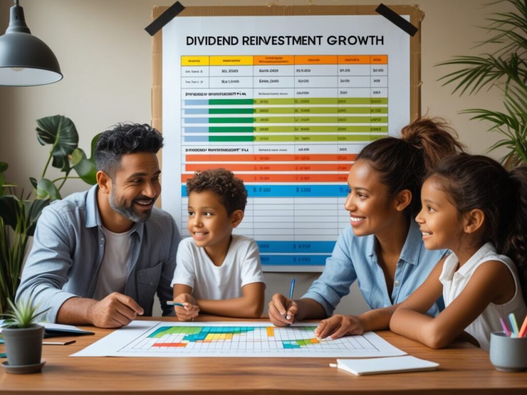 Family planning financial future with mastering DRIPs for wealth growth