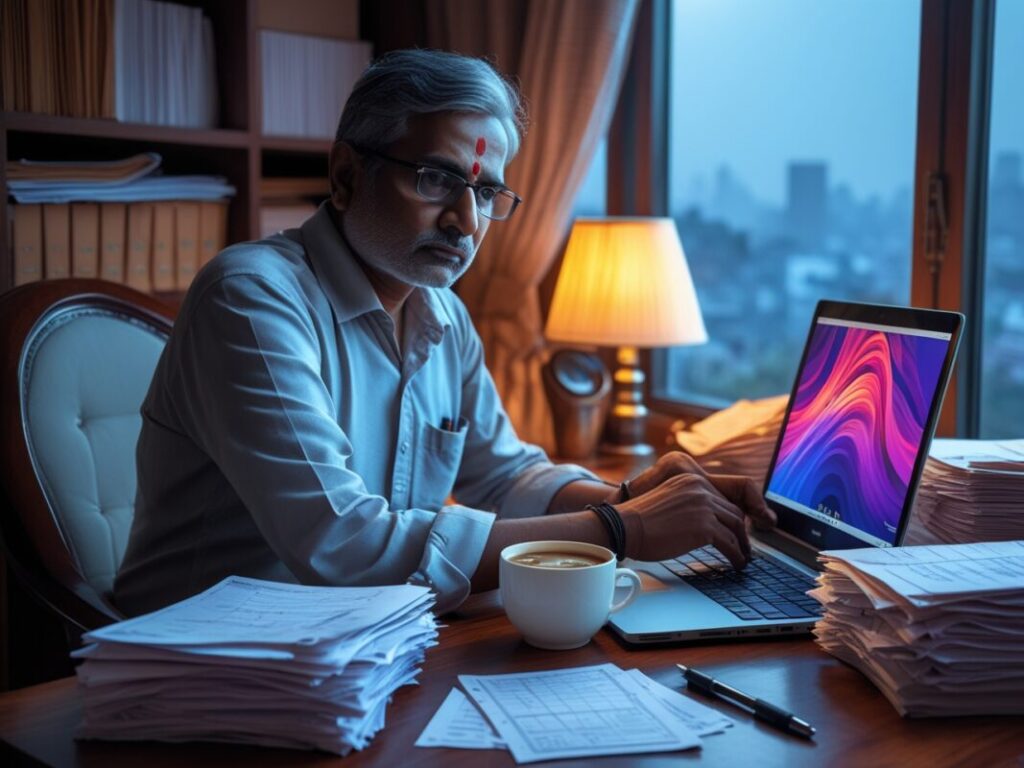 Person using a laptop to Decoding India New Income Tax Rules FY 2025-26