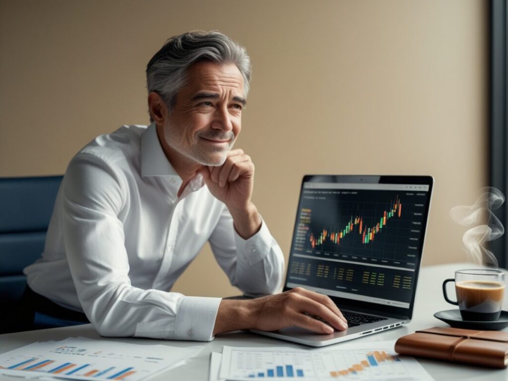 Investor monitoring progress with mastering DRIPs for wealth growth