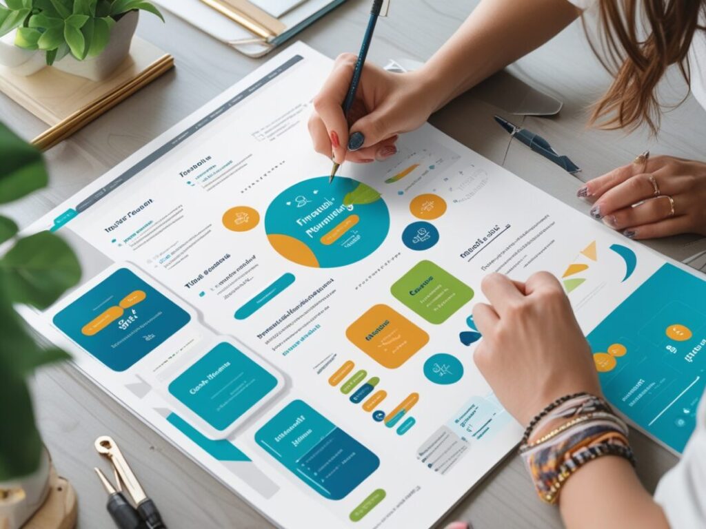 Designer creating a budget template in Canva, part of creating and selling Canva templates for financial planning in 2025